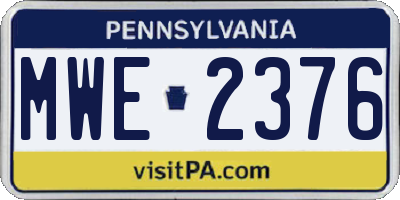 PA license plate MWE2376