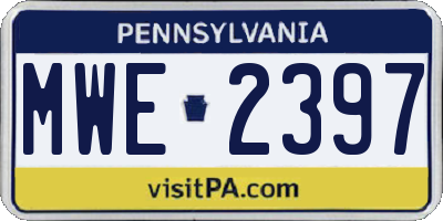 PA license plate MWE2397