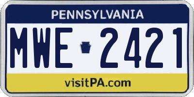 PA license plate MWE2421