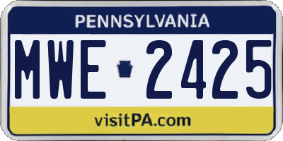 PA license plate MWE2425