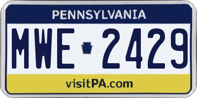 PA license plate MWE2429