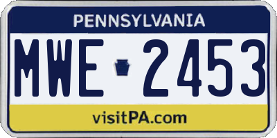 PA license plate MWE2453
