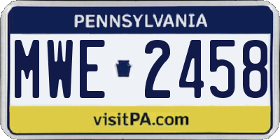 PA license plate MWE2458