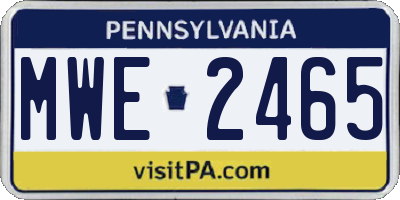 PA license plate MWE2465