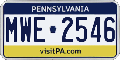 PA license plate MWE2546