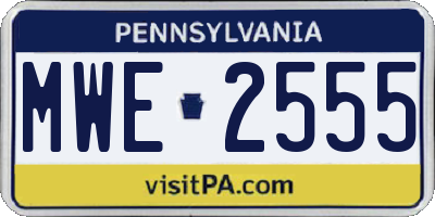 PA license plate MWE2555