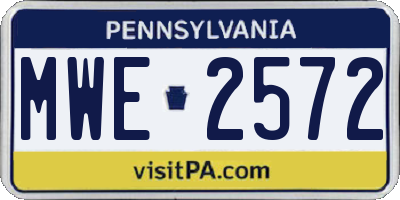 PA license plate MWE2572