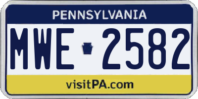 PA license plate MWE2582