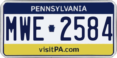 PA license plate MWE2584