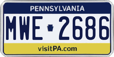 PA license plate MWE2686
