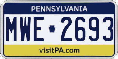 PA license plate MWE2693