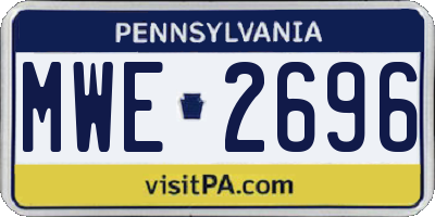 PA license plate MWE2696