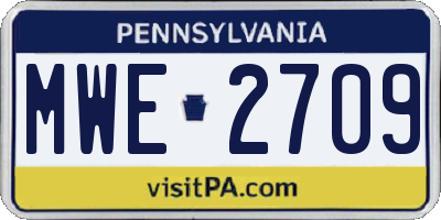 PA license plate MWE2709