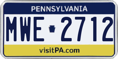PA license plate MWE2712