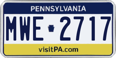 PA license plate MWE2717