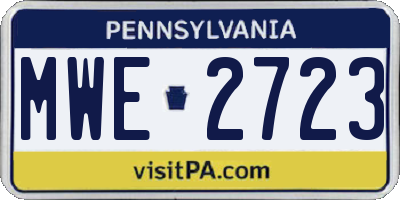 PA license plate MWE2723