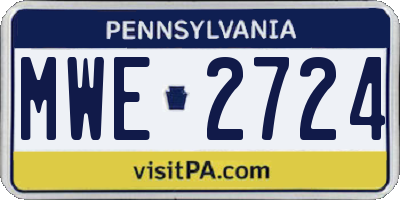PA license plate MWE2724