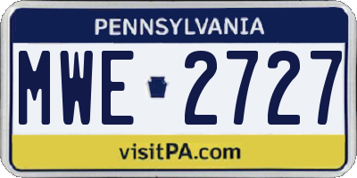 PA license plate MWE2727