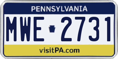 PA license plate MWE2731