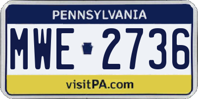 PA license plate MWE2736