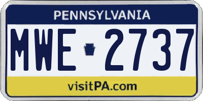 PA license plate MWE2737