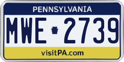 PA license plate MWE2739