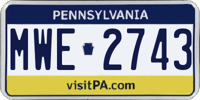 PA license plate MWE2743