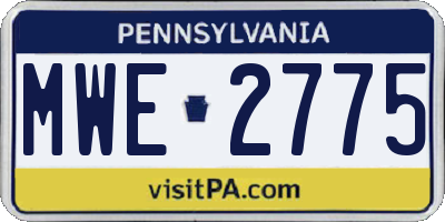 PA license plate MWE2775