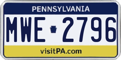 PA license plate MWE2796