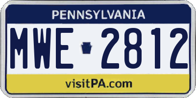 PA license plate MWE2812