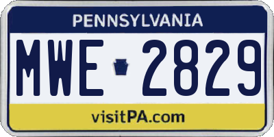 PA license plate MWE2829