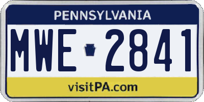 PA license plate MWE2841