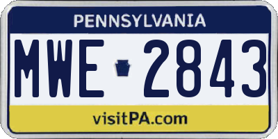 PA license plate MWE2843