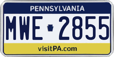 PA license plate MWE2855