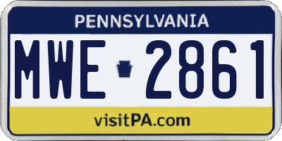 PA license plate MWE2861