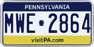 PA license plate MWE2864