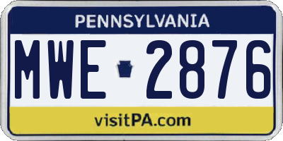 PA license plate MWE2876