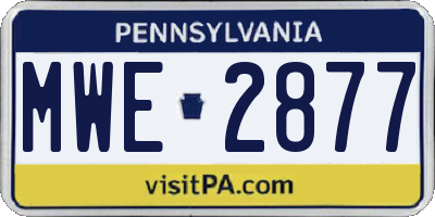 PA license plate MWE2877