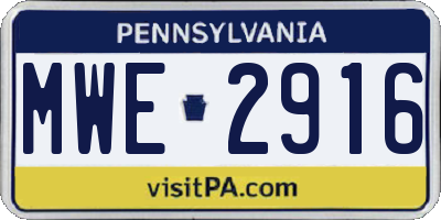 PA license plate MWE2916