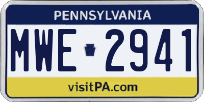 PA license plate MWE2941