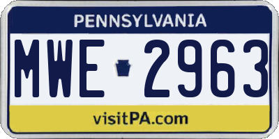 PA license plate MWE2963