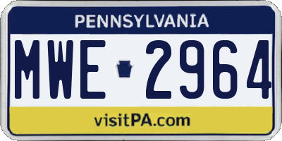 PA license plate MWE2964