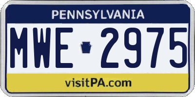 PA license plate MWE2975