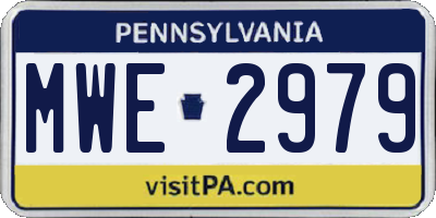 PA license plate MWE2979