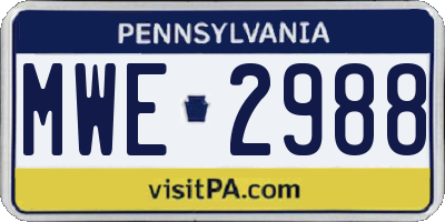 PA license plate MWE2988