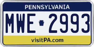 PA license plate MWE2993