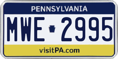PA license plate MWE2995