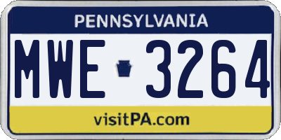 PA license plate MWE3264