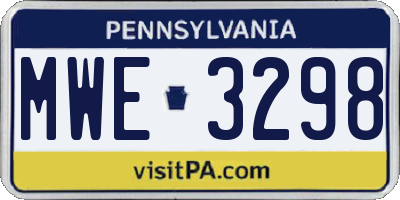 PA license plate MWE3298