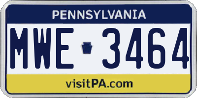 PA license plate MWE3464